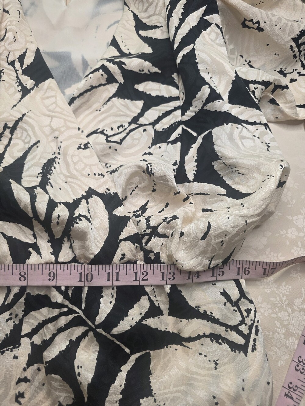 Vintage 80s Silks by St. Gillian 100% Silk Jumpsuit Black Ivory Floral 10 - Picture 10 of 13